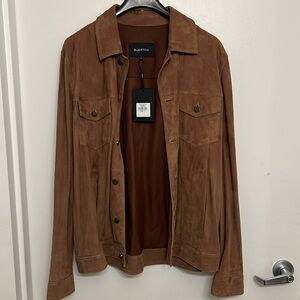 Bugatchi suede brown leather jacket